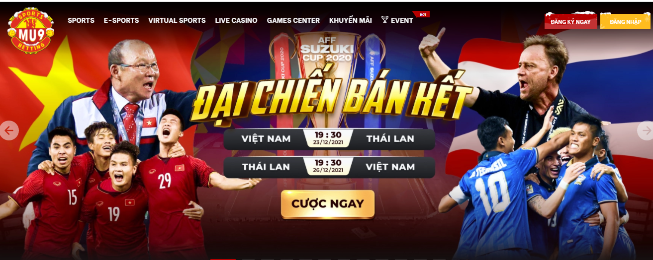 Hình ảnh minh họa cá cược trận đấu bán kết nảy lửa giữa Việt Nam và Thái Lan AF Suzuki Cup tại nhà cái MU9