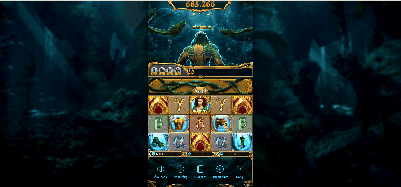 Hình ảnh giao diện khi chơi game Đế Vương Atlantis tại nhà cái Lucky88