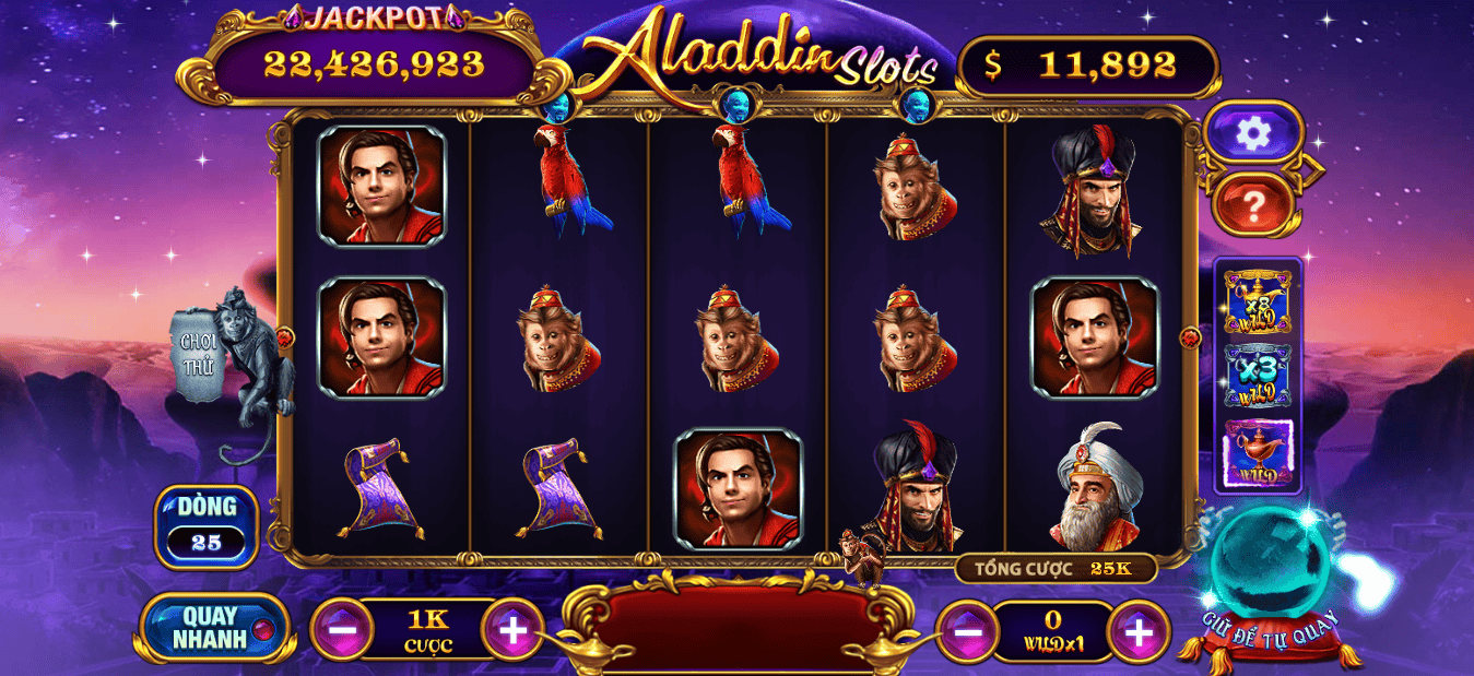 Hình ảnh giao diện khi chơi game Aladdin tại nhà cái Lucky88