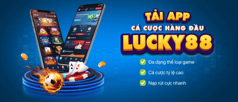 Hình ảnh minh họa cho việc quảng cáo cài đặt app Lucky88 Number tại website nhà cái Lucky88