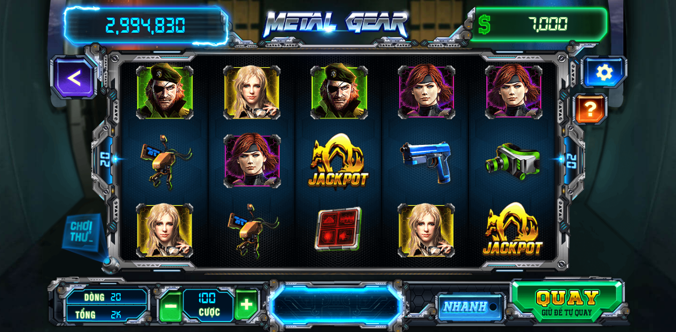 Hình ảnh giao diện màn hình khi chơi game nổ hũ Metal Gear tại nhà cái Five88