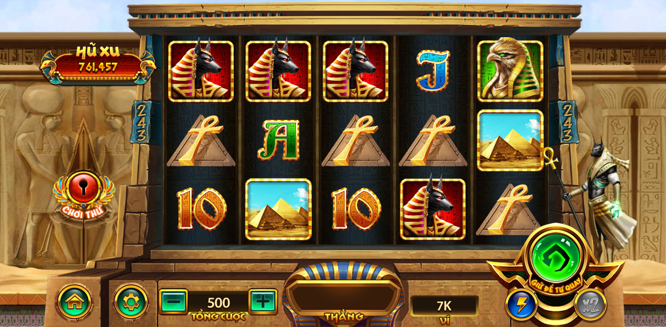Hình ảnh giao diện màn hình khi chơi game nổ hũ Vũ Điệu Pharaoh tại nhà cái Five88