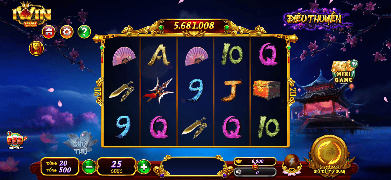 Hình ảnh giao diện Slot game Điêu Thuyền tại iWIN Club